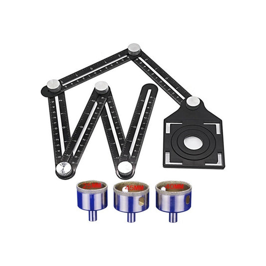 Escuadra Plegable Para Ceramica + 3 Brocas Diamantadas