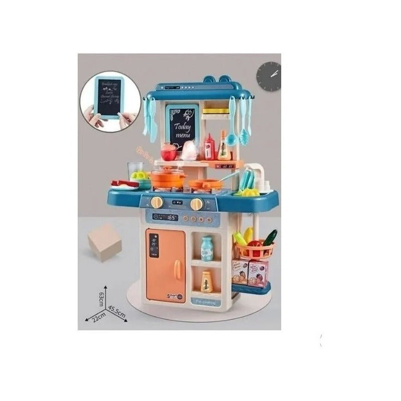 Cocina De Juguete 42 Accesorios Estilo Moderno Azul Importad Celeste