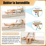 Baranda Seguridad Plegable De Cama Adulto Mayor Niños Xl Café