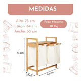 Cesta Canasto De Ropa Sucia Con Soporte De Bambu Xl