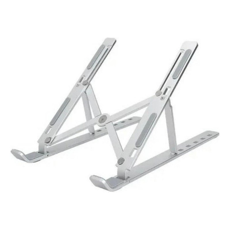 Soporte Portatil Aluminio Plegable Para Notebook Tablet Color Plateado Plateado