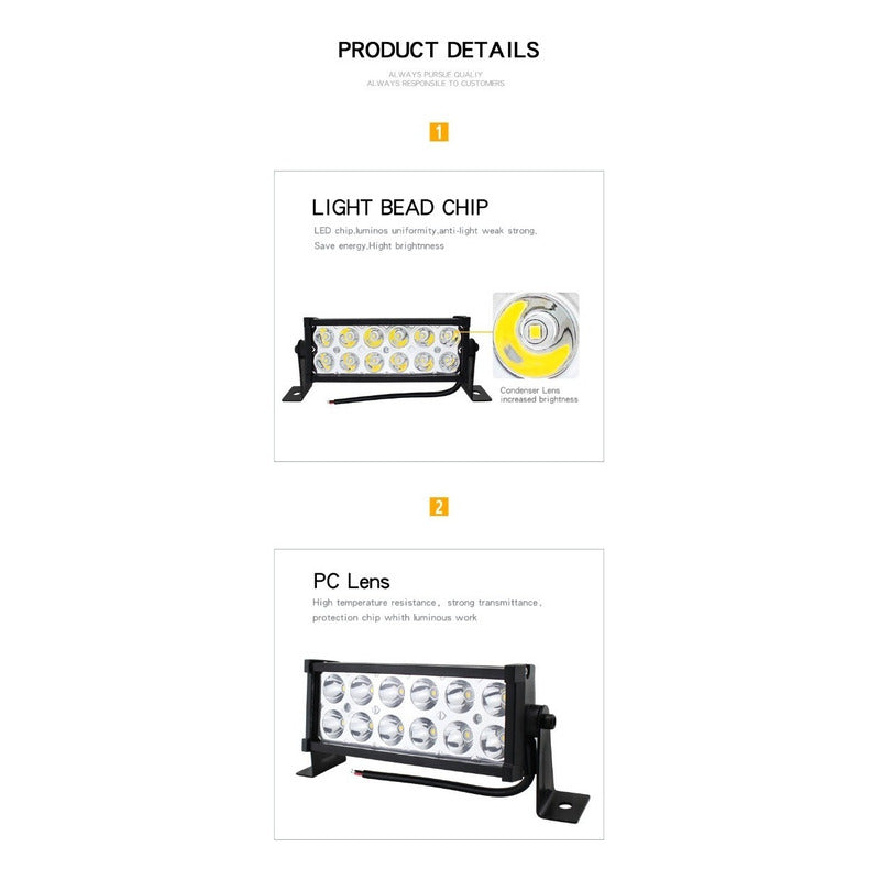Barra Led Neblinero 36w Auto/camioneta 12 Led Importados