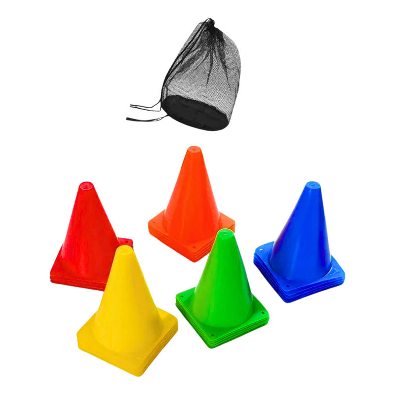 10 Conos De Entrenamiento 23cm Crossfit Deporte  Trafico  Multicolor
