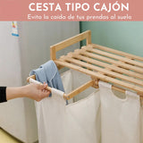 Cesta Canasto De Ropa Sucia Con Soporte De Bambu Xl