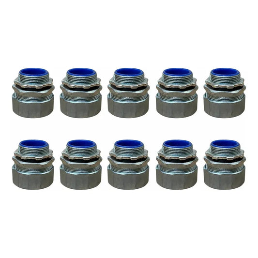 Conector Recto Para Flexible Metálico 32mm Pack 10 Unidades
