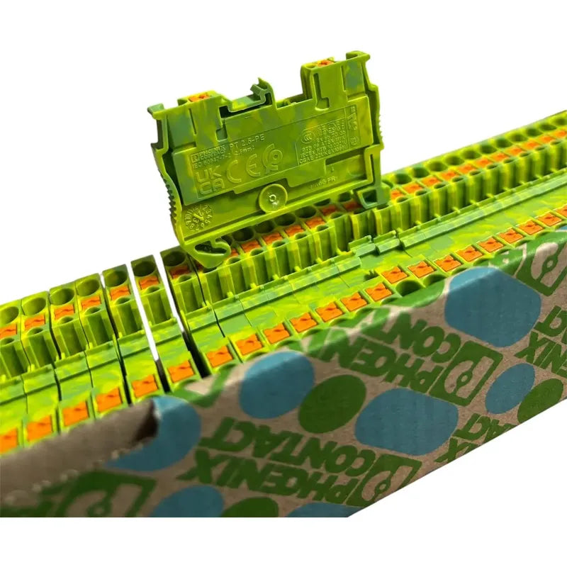 Bornera Tierra Phoenix Contact Pt 2,5-pe Caja 50u Verde