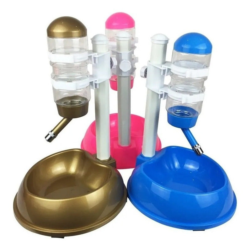 Bebedero De Agua Para Perros Y Gatos Alimentador Importado Azul