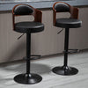 Pack 2 Sillas Piso Bar Taburete Regulable Madera/ecocuero