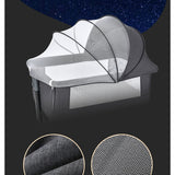 Cuna Colecho Con Mudador + Colchon Confortable + Accesorios Gris Oscuro
