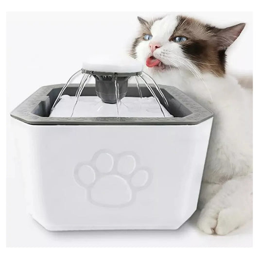 Dispensador De Agua Para Mascotas Electrico Gatos Perros Blanco