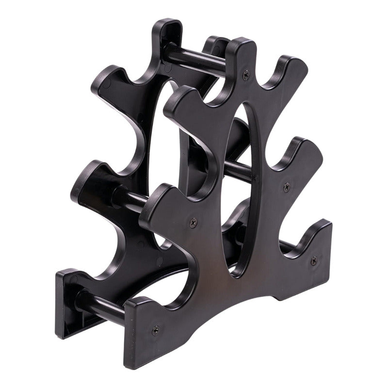 Rack Para Mancuernas Con Soporte Compacto De 3 Niveles Negro