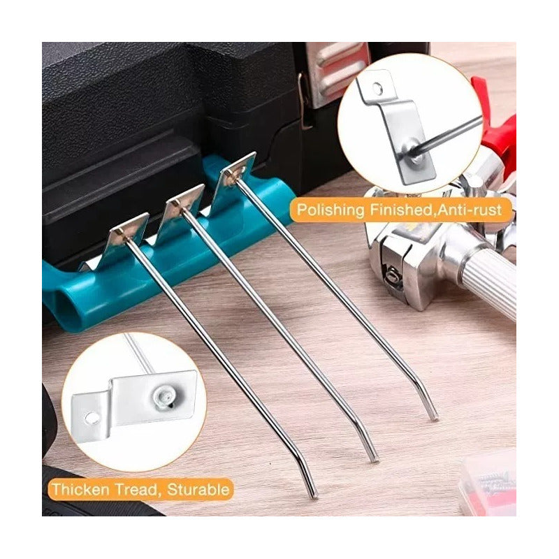Pack 100 Ganchos Gancheras Panel Ranurado 25 Cm Exhibidor Gris