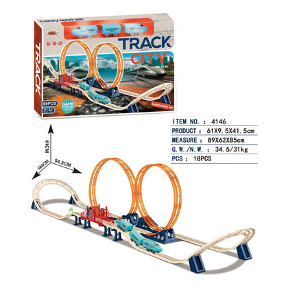 Pista De Tren Doble Giro 69pcs Track City Importado