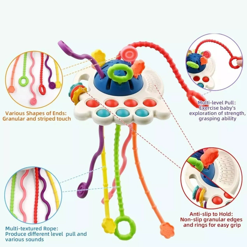 Juguetes Sensoriales Para Bebés Montessori 4 En 1 Multiuso Azul