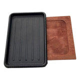 Plancha Plato Rectangular De Fierro Fundido Con Madera 25cms Negro