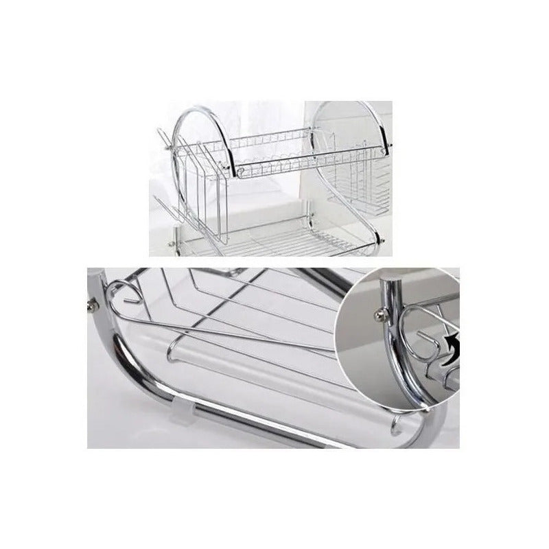 Secador Escurridor De Loza Y Vajilla Para Platos 43cms Impor Gris