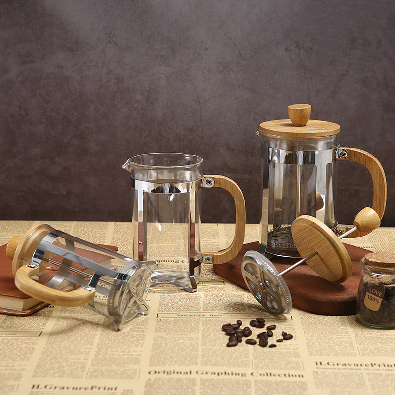 Cafetera Prensa Francesa 800ml  Vidrio Y Acero Inoxidable  Plateado