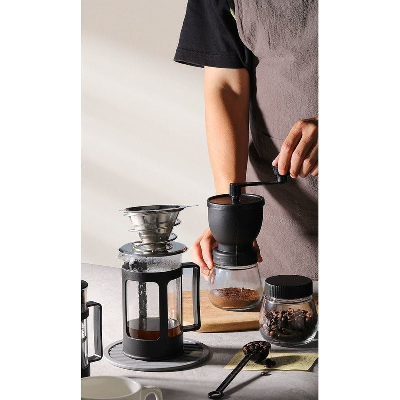 Molinillo De Café Moledor Manual De Granos + Recipiente Negro