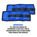 Par De Pesas Tobillera/muñequera De 0,5kg C/u Total 1kg Azul