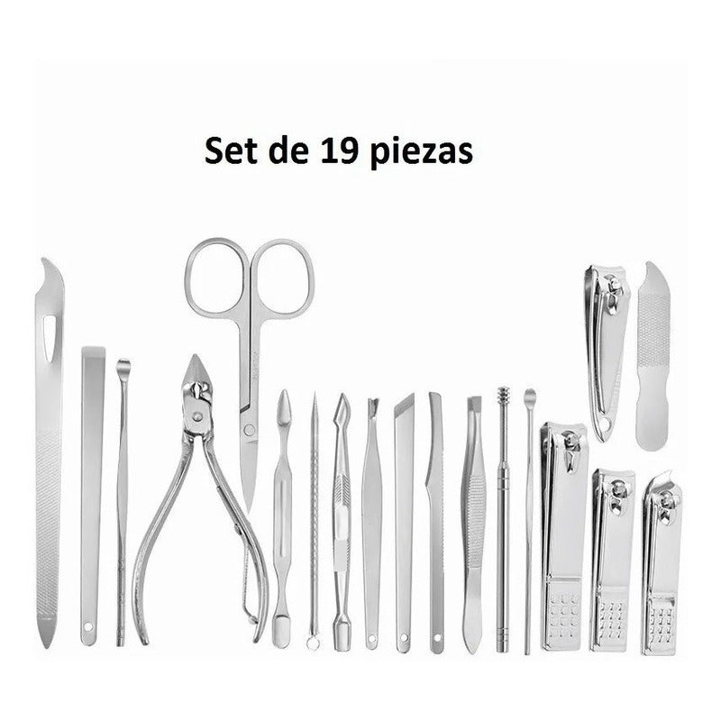 Set Manicure 19 Piezas Herramientas Para Uñas Pies Importada