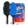 Pack X2 Paletas Loki De Ping Pong + 2 Pelotas + Estuche Colo