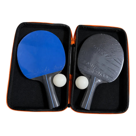 Set 2 Paletas De Ping Pong Nivel Inicial Mango Fl Concavo Azul/negro Fl (cóncavo)