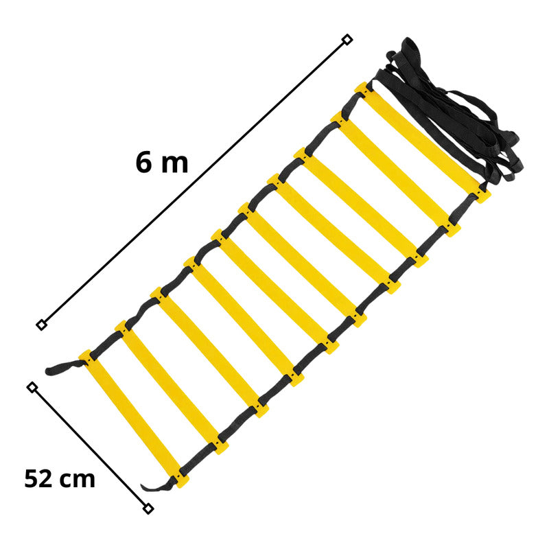 Escalera De Coordinación 16 Peldaños Deportes Agilidad 6m.