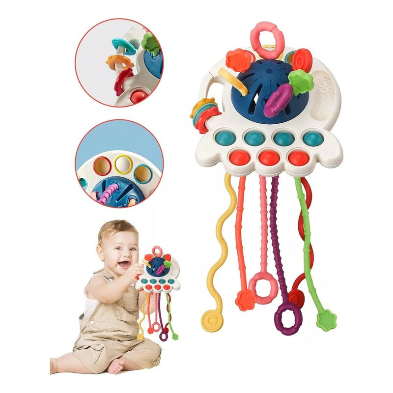 Juguetes Sensoriales Para Bebés Montessori 4 En 1 Multiuso Azul