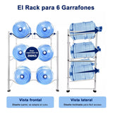 Estante Organizador Rack 6 Botellones Bidones Agua 20lt Blanco
