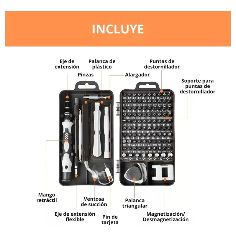 Set 115 Pcs Destornilladores Precisión Torx Magnéticos Impor