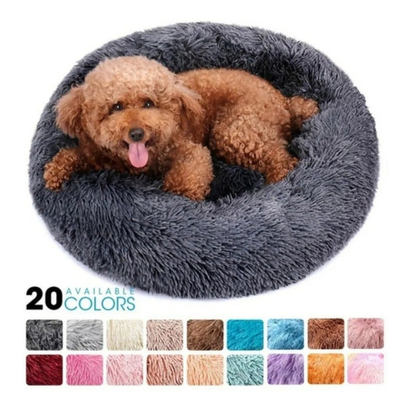 Cama Mascota Felpuda Perro Gato Relajante Y Suave De Felpa M