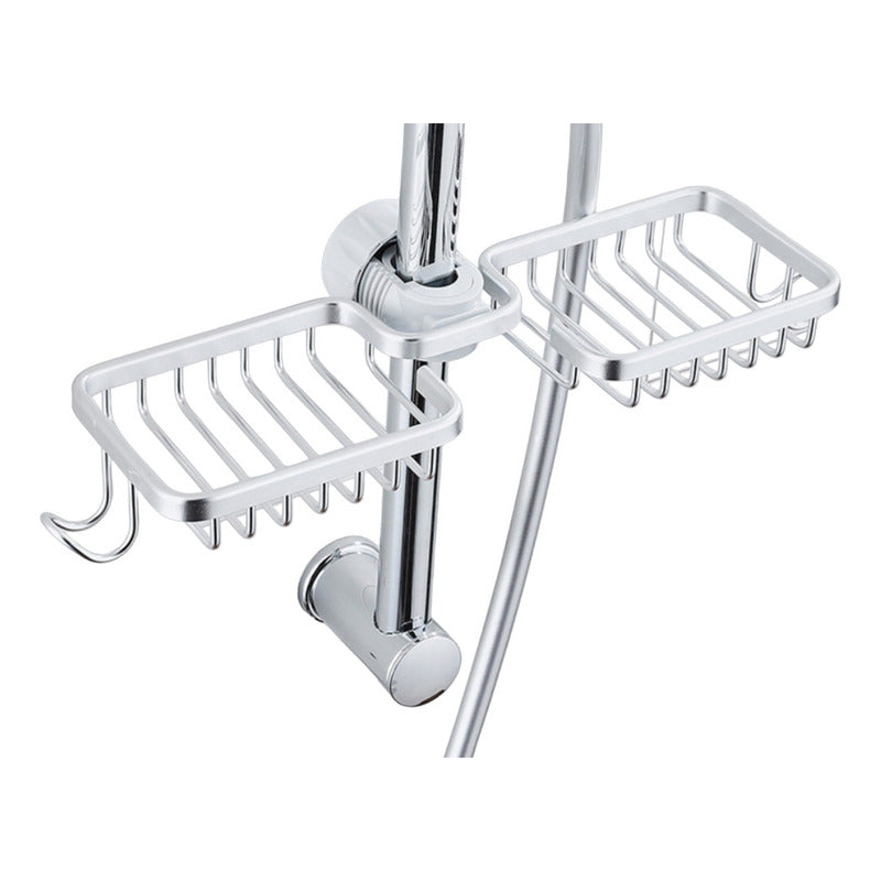 Rejilla Escurridor Esponja Doble Metalica Con Soporte  Gris