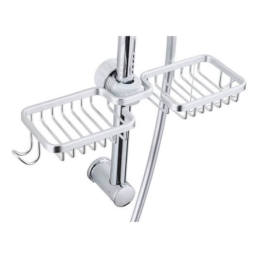 Rejilla Escurridor Esponja Doble Metalica Con Soporte  Gris