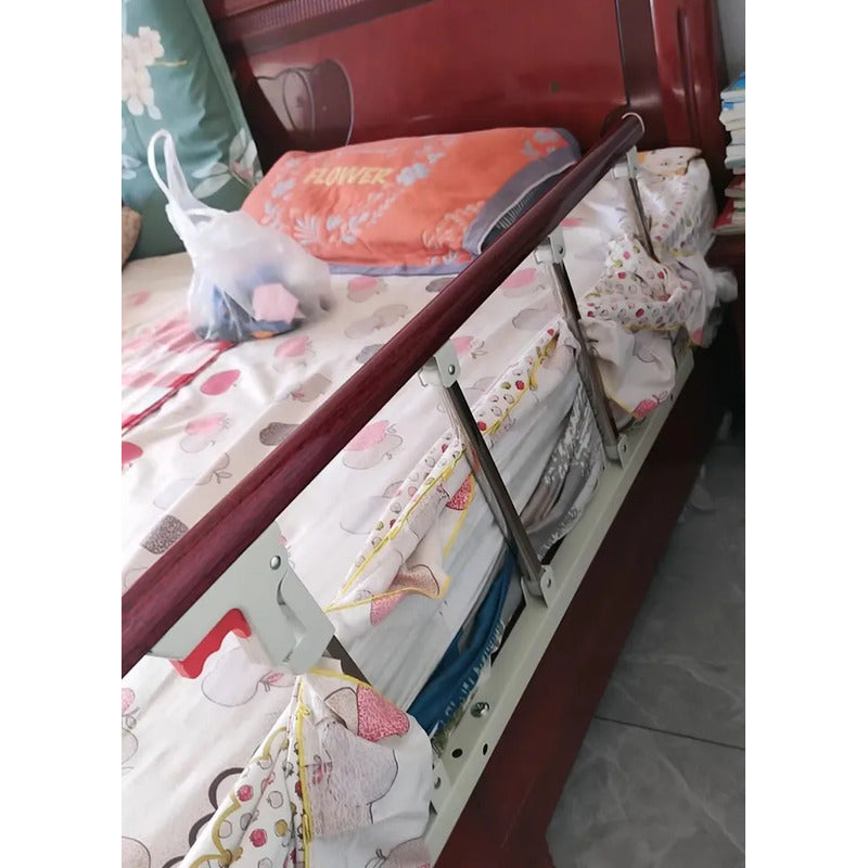 Baranda Seguridad Plegable De Cama Adulto Mayor Niños Xl Café