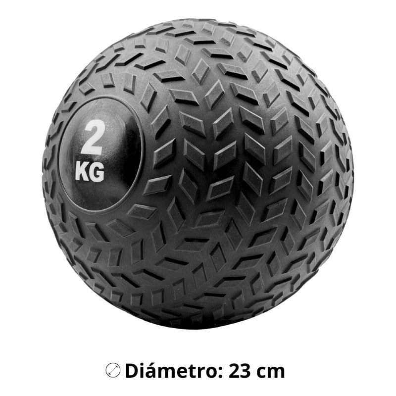 Slam Ball Balón Medicinal 2 kg para Entrenamiento Muscular - Negro
