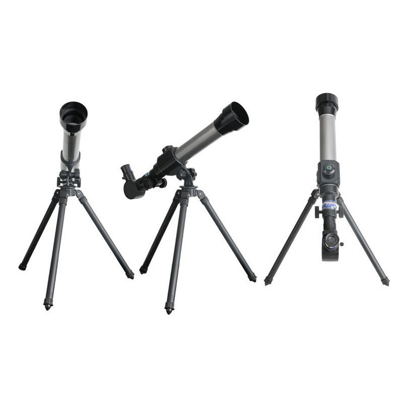 Telescopio Infantil De Iniciacion + 3 Lentes Importado Gris