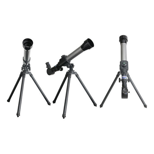 Telescopio Infantil De Iniciacion + 3 Lentes Importado Gris