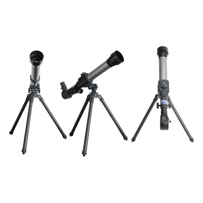 Telescopio Infantil De Iniciacion + 3 Lentes Importado Gris