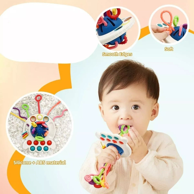 Juguetes Sensoriales Para Bebés Montessori 4 En 1 Multiuso Azul
