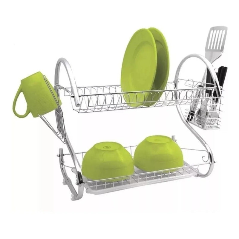 Secador Escurridor De Loza Y Vajilla Para Platos 43cms Impor Gris