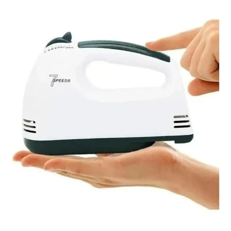 Batidora Electrica 7 Velocidades Haeger Multifuncional Inoxi Blanco