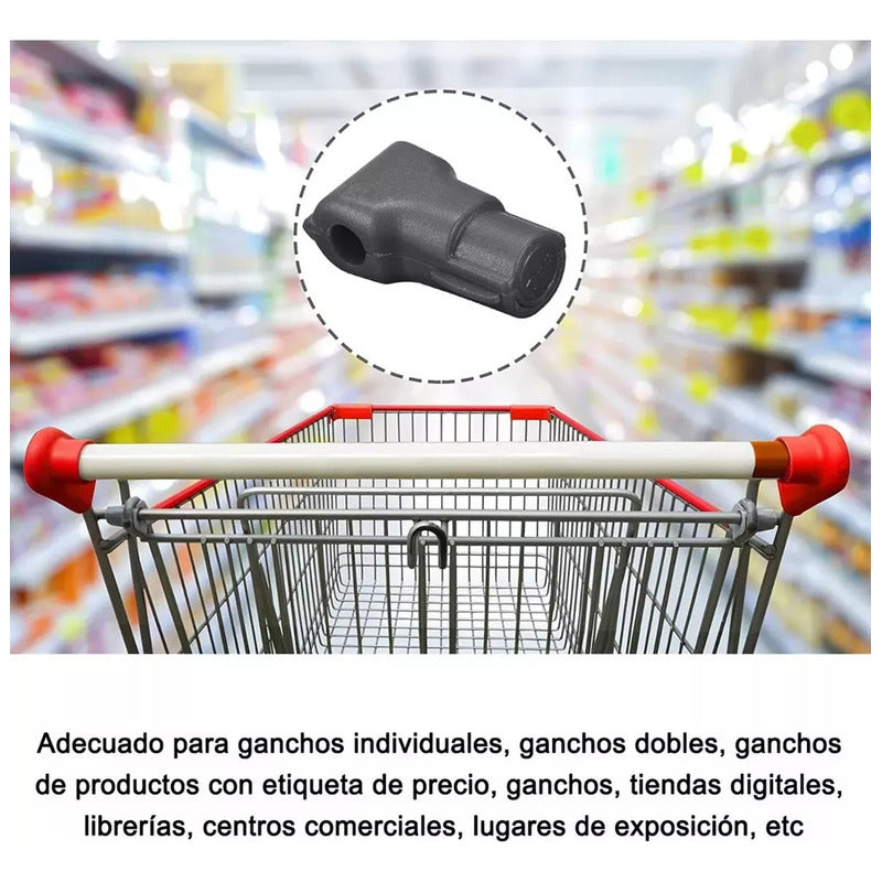 Pack 100 Seguros Candados Magneticos Gancheras 6mm + 1 Llave Seguro Negro Y 1 Llave