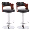 Pack 2 Sillas Piso Bar Taburete Regulable Madera/ecocuero