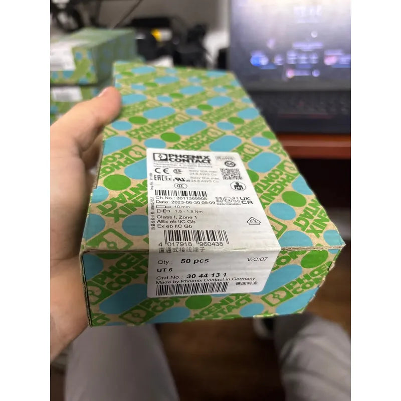 Bornera Phoenix Contact UT6 Riel DIN Caja 50u - Gris