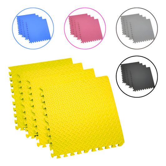 Pack X4 Tatami 60cmx60cmx2.5cm Alfombra Encastrable Goma Eva Amarillo