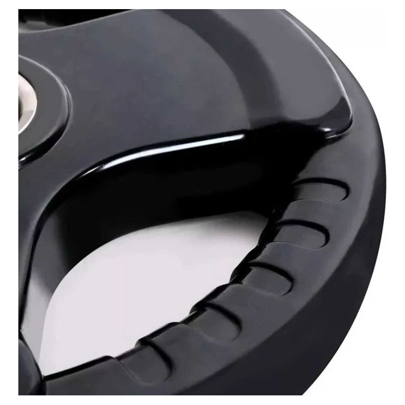 Set 2 Discos Engomado Olímpico 5kg Con Agarre (10kg Total) Negro