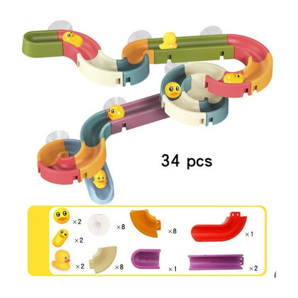 Pista De Agua Con Patitos De 34pcs Para Tina Baño Bañera