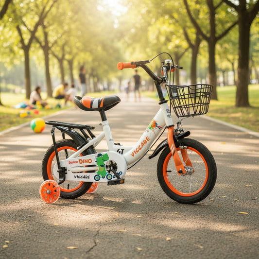 Bicicleta Infantil 16''super Dino Ruedas Auxiliares  Canasto Dino Blanco 12