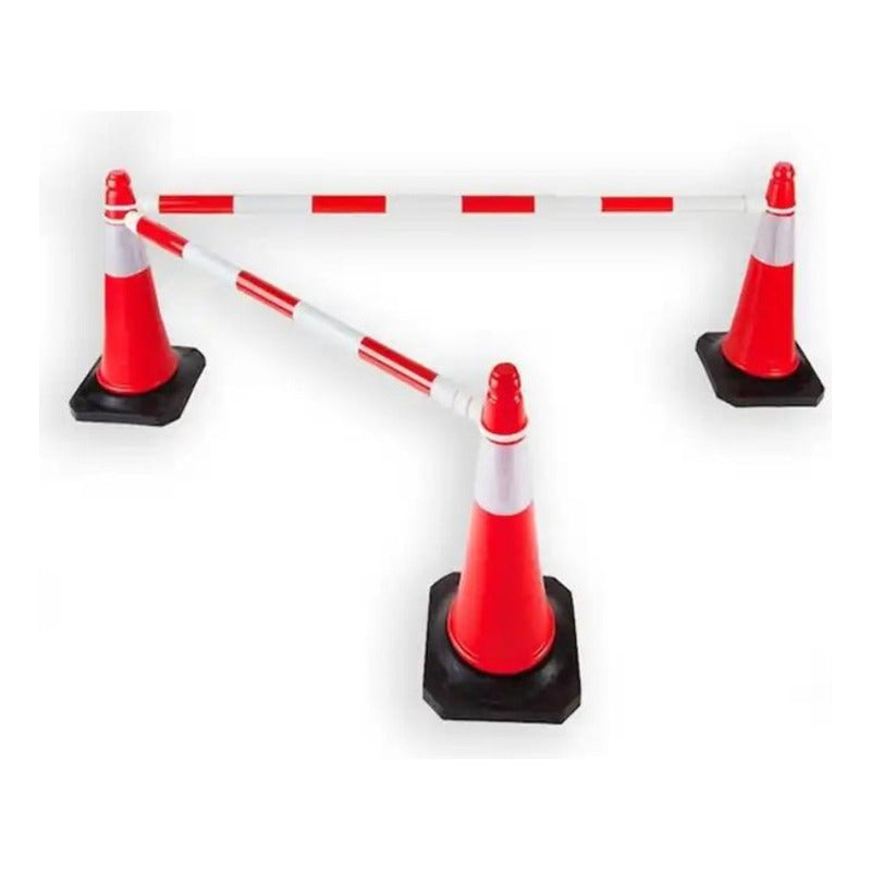 Barra de Unión para Conos de Tráfico Extensible 2m - Rojo y Blanco