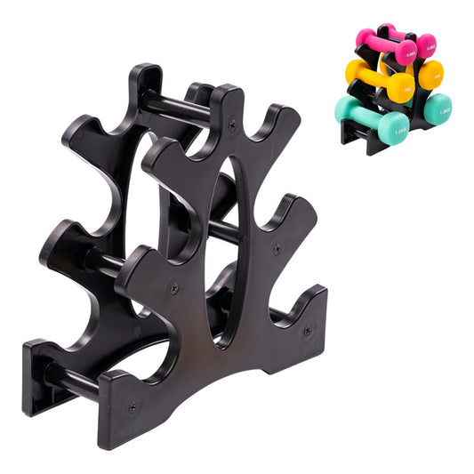 Rack Para Mancuernas Con Soporte Compacto De 3 Niveles Negro